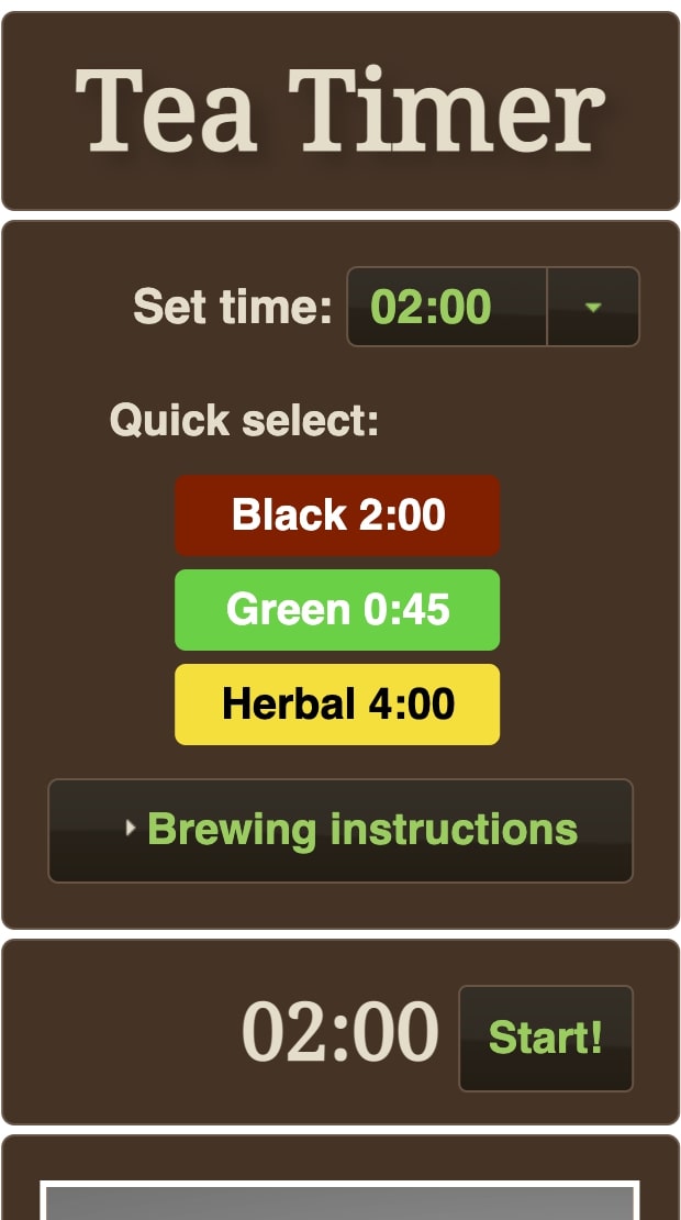Online Tea Timer – Mobile Design Inspiration | Loadmo.re